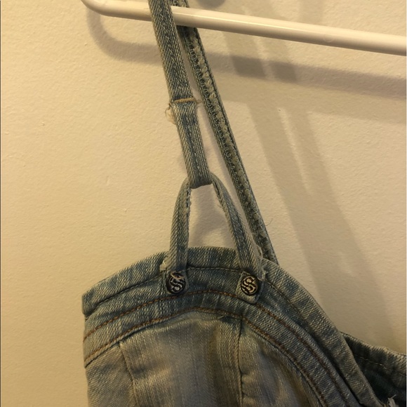 Denim front zipper tank top - Picture 4 of 7